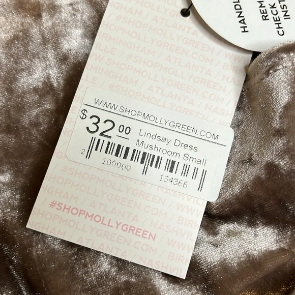 Molly Green Lindsay mushroom velour sleeveless swing mini dress - Picture 9 of 13